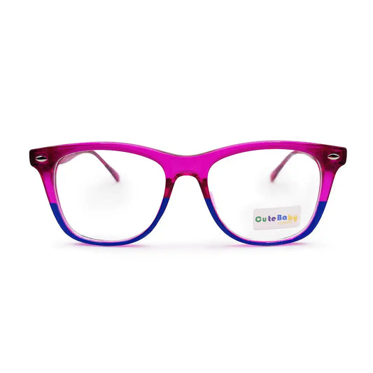 anteojos infantiles para niña marco color fucsia y azul